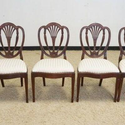 1082	HICKORY & WHITE 6 DINING CHAIRS, HEPPPLEWHITE STYLE, 2 ARM & 4 SIDE
