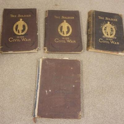 1227	LOT OF 4 ANTIQUE OVERSIZE CIVIL WAR BOOKS, THE SOLDIER IN OUR CIVIL WAR & FAMOUS LEADERS & BATTLE SCENES OF THE CIVIL WAR, LOSS TO...