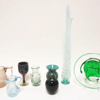 1262	8 PIECE LOT OF HAND BLOWN GLASS FROM LIBERTY VILLAGE 
