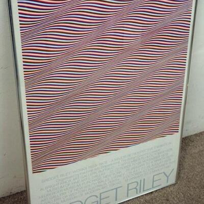 1106	BRIDGET RILEY POSTER FRAMED. BRIDGET RILEY WORKS, 1959 - 1978, A MAJOR EXIHIBITION. APPROXIMATELY 23 3/4 IN X 33 1/2 IN OVERALL,...