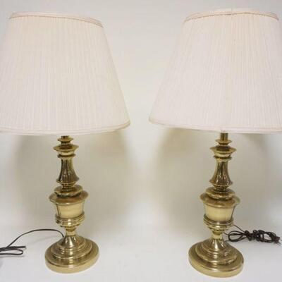 1113	PAIR OF BRASS STIFFEL TABLE LAMPS, 30 1/2 IN HIGH
