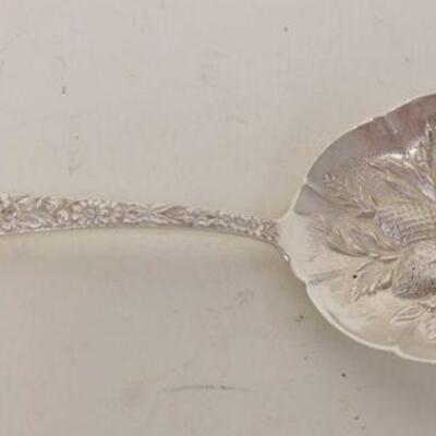1016	S KIRK & SON STERLING REPOUSSE SPOON, APPROXIMATELY 5 1/8 IN, 0.936 TOZ
