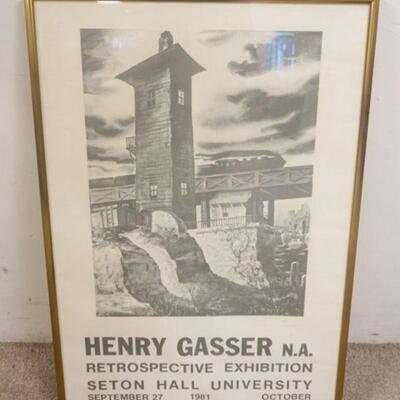 1253	HENRY GASSER FRAMED EXHIBIT POSTER, APPROXIMATELY 24 IN X 36 IN
