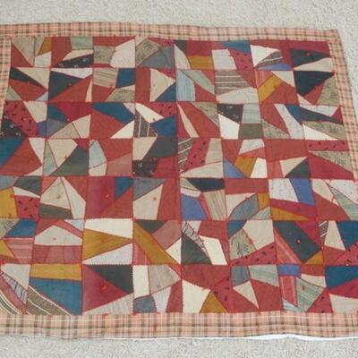 1300	ANTIQUE CRAZY QUILT, APPROXIMATELY 61 IN X 68 IN
