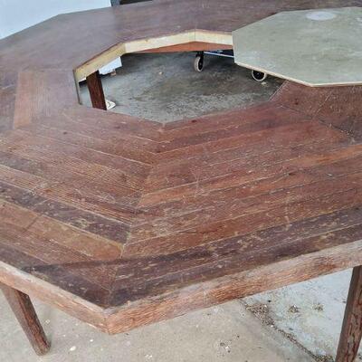 KKD075 - Custom Made Solid Wood Octagon Table w/Cooking Center