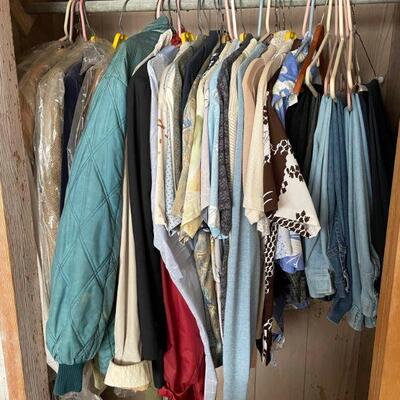 KKD049- Mystery Lot Of Aloha Shirts, Jeans, Coats, And Jackets