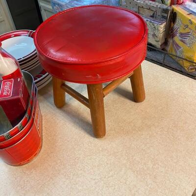 Antique red stool ( “Time out” stool