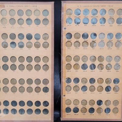 2- Collector Pages of 1857-1934 U.S. Lincoln Cents