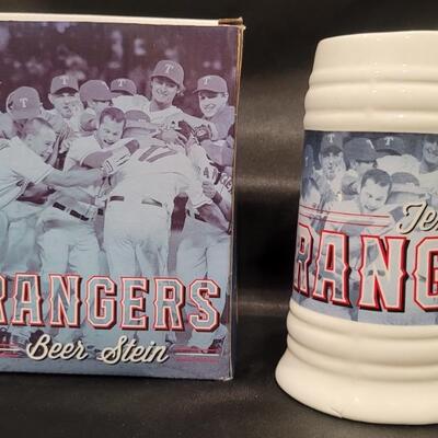 Texas Rangers Ceramic Beer Stein in Original Box