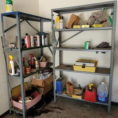 (2) Garage Metal Shelving Units with Contents