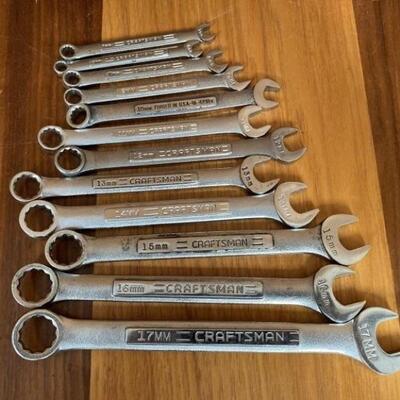 (12) Lot of Craftsman Metric Combination Wrenches