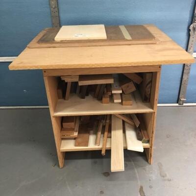 Work Table with Scrap Pieces of Wood