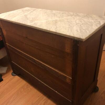 Antique marble top dresser 3 drawers, 40w x 18d x 31h $125 OBO