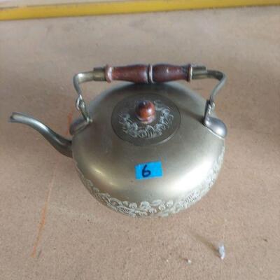 another brass tea kettle