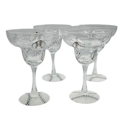 Lot 212
Hand Painted Baseball Game Themed Margarita Glasses