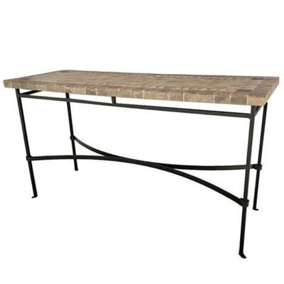 Lot 059
Stone and Wrought Metal Base Console Table