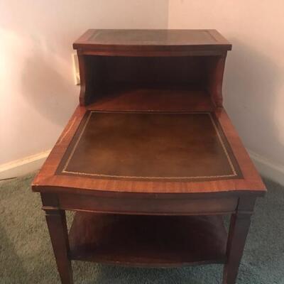 leather top end table $145
18 X 27 1/2 X 23 1/2