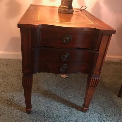 leather top end table with drawers $155
18 X 24 X 23 1/2
