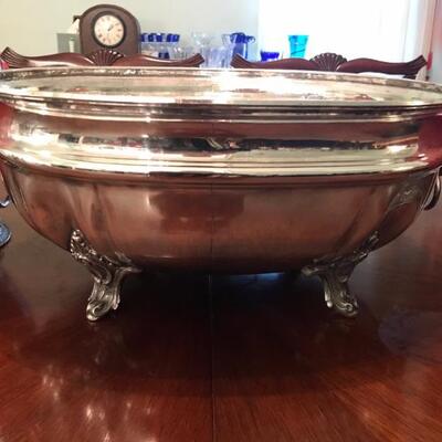 silver plated foot tub $350
