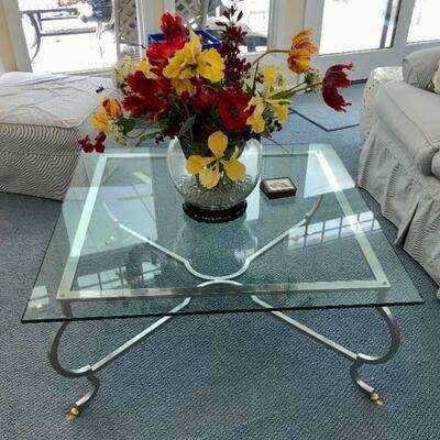 Glass coffee table