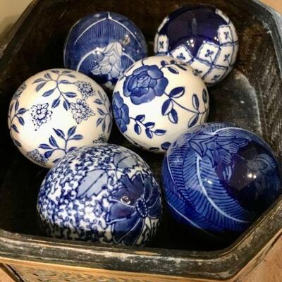 Porcelain balls in basket