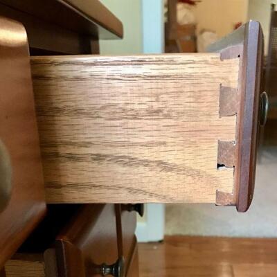 Wooden desk drawer (detail)