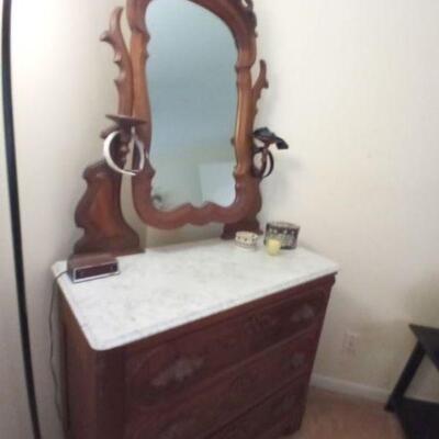 Vanity dresser with marble top
