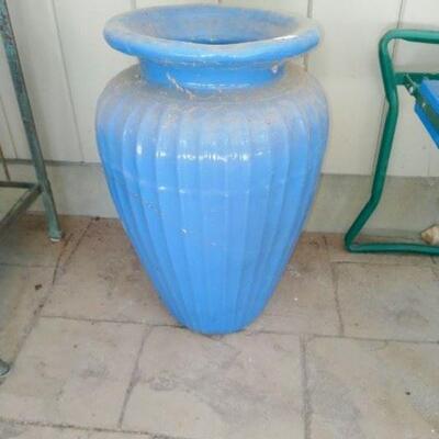 Outdoor blue vase