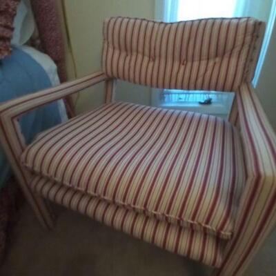 Red and tan striped chair
