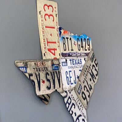 metal texas license plate sign