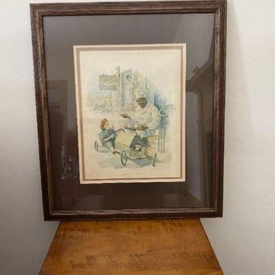 Cream of Wheat
Brown wood frame
Triple matted
Authentication verified
Dimensions: 19â€ x 22â€