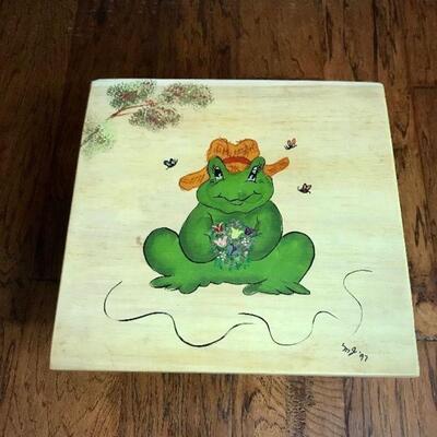 Hand Painted Frog Stool 