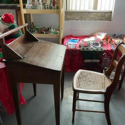 Antiques desk and chair