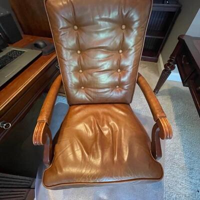 Ethan Allen leather executive chair
