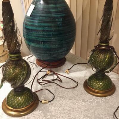 Marbro lamps with Murano glass