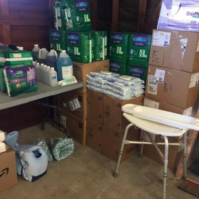 Several cases of unopened health aids. 