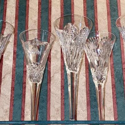 Non matching Waterford champagne stems