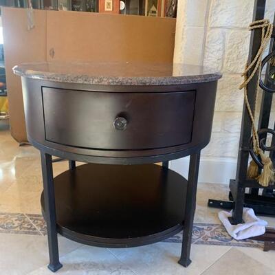 Bedside table with granite top 
