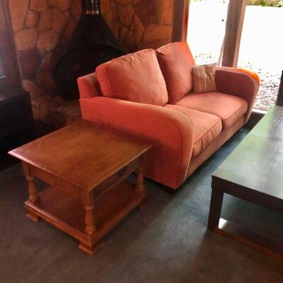 Bauhaus Loveseat, Ethan Allen Side Table
