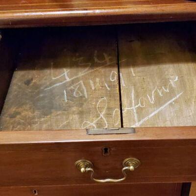 top drawer of antique chest