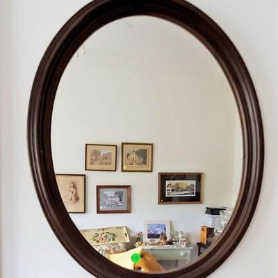 Brown Oval Mirror $30