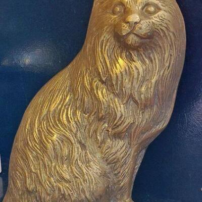 Large golden metal cat $95