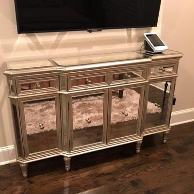 Silver Mirror Console Table