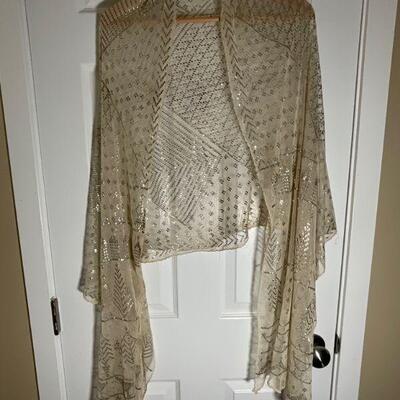 Assuit / Egyptian Scarf / Shawl with Nickel Silver Embellishments