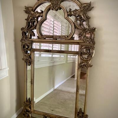 Vintage 5’ beveled mirror