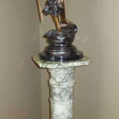 Bronze Scales of Justice & Marble Pedestal