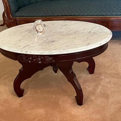 Vict. Style marble top coffee table