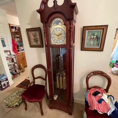 Grandfather clock/moon dial & Westminster chimes