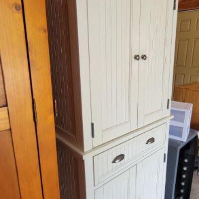 White pantry cabinet