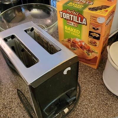 Toaster and tortilla bowl maker